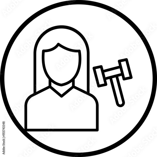 Judge Female Icon Style