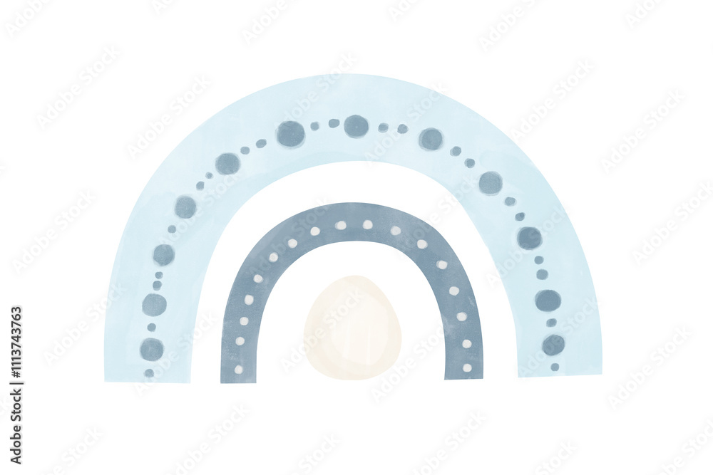 Watercolor Scandinavian Rainbow Blue with Egg, Children Illustration for Design of Physical and Web Products: Cards, Posters, Clipart, Invitations, Party Watercolor Scandinavian Rainbow Blue with Egg, Children Illustration for Design of Physical and Web Products: Cards, Posters, Clipart, Invitations, Party