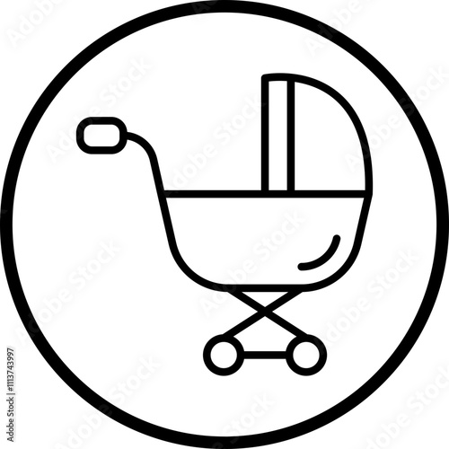 Baby Stroller Icon Style