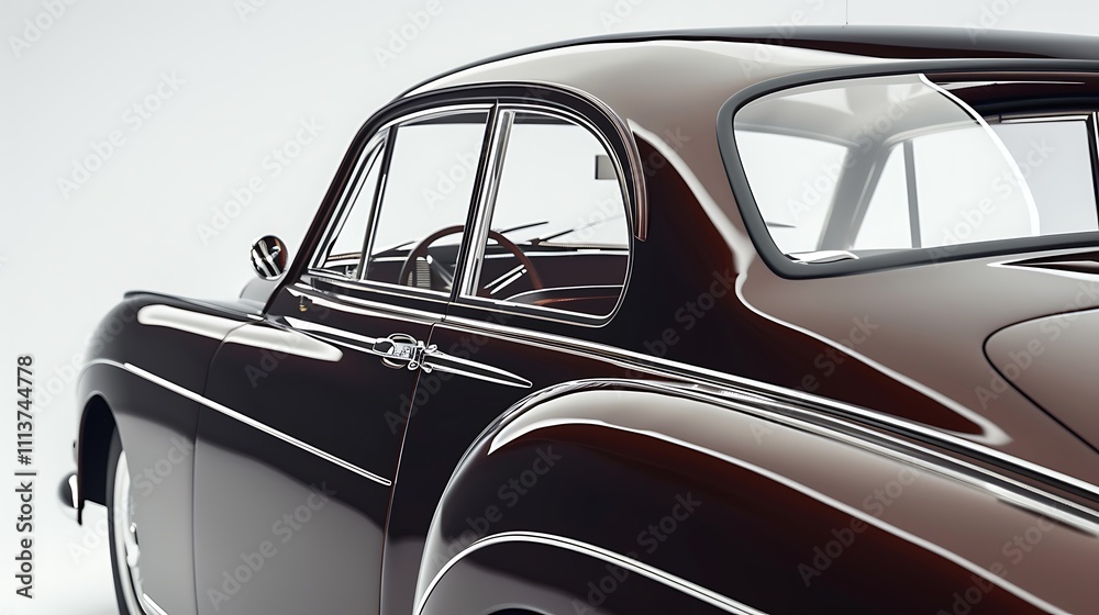 A classic car showcases elegant lines and glossy finish, embodying vintage automotive design with a rich, deep color and polished details. A classic car showcases elegant lines and glossy finish, embodying vintage automotive design with a rich, deep color and polished details.