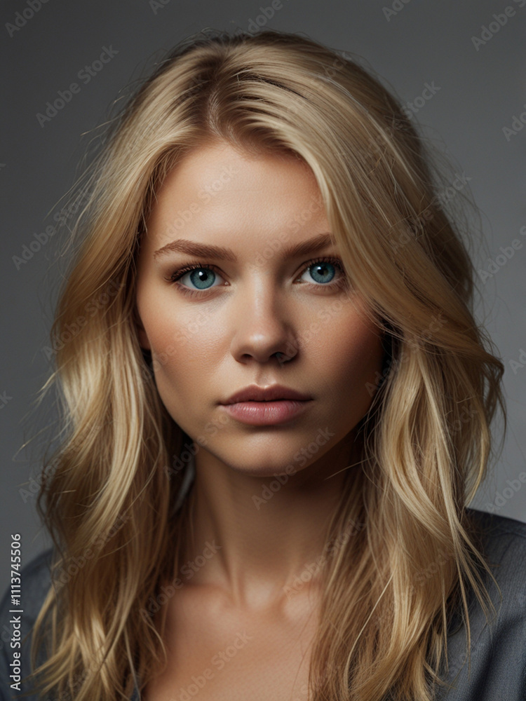 Beauiful female model with long blonde hair, studio portrait
Beauiful female model with long blonde hair, studio portrait