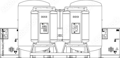 Foto vector sketch illustration silhouette detailed design Medical Gas Pipes Riser Di