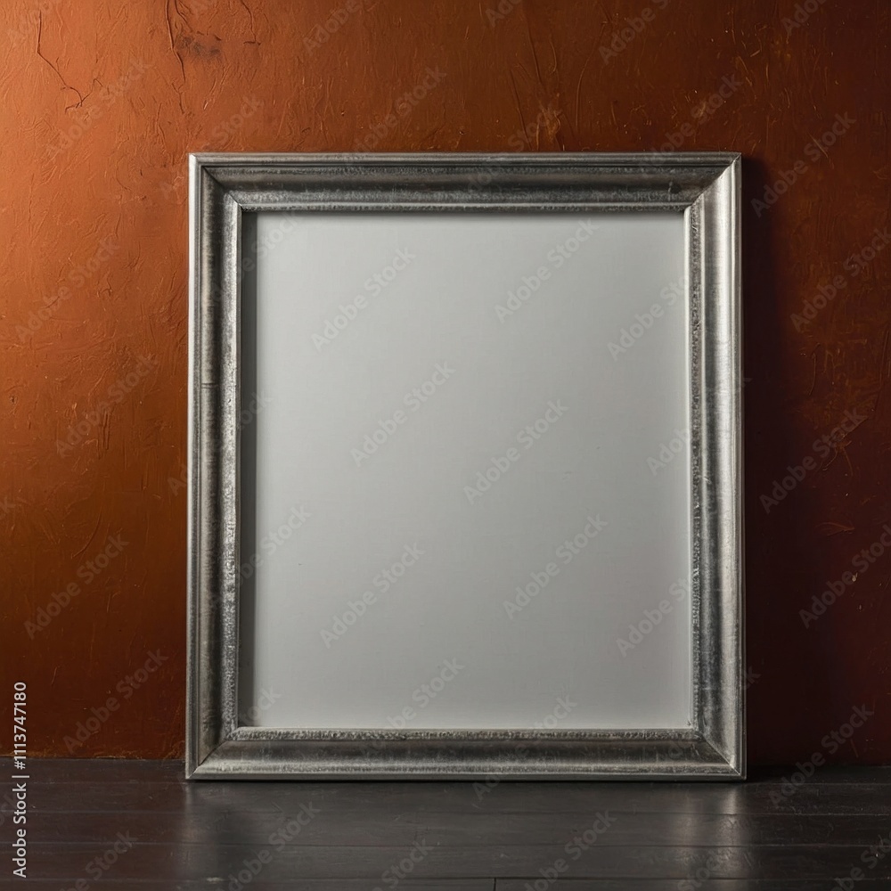 Fototapeta premium Ornate Wooden Frame Hanging on Industrial Brick Wall Illustration