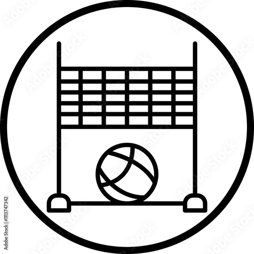 Beach Volleyball Icon Style