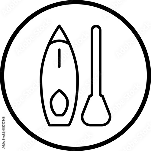 Paddleboarding Icon Style