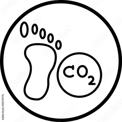 Carbon Footprint Icon Style