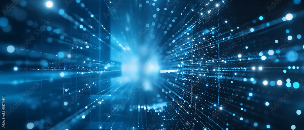 Futuristic blue data stream tunnel background. Futuristic blue data stream tunnel background.