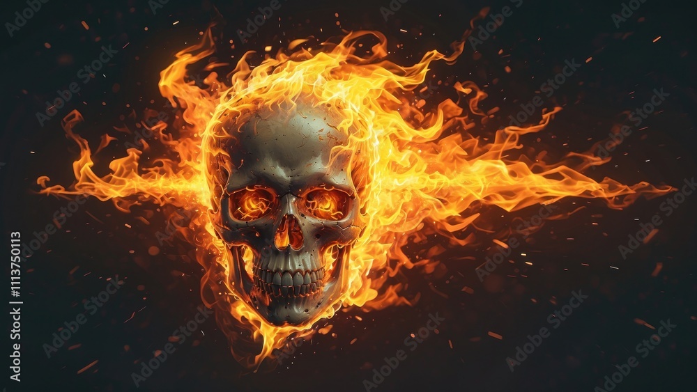 Fiery Skull Wallpaper Flames of Mortality and Power Fiery Skull Wallpaper Flames of Mortality and Power