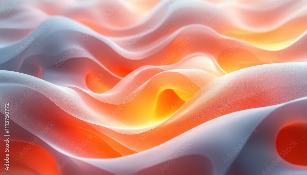 Obraz premium Minimalist Abstract Art Piece Soft Orange Gradient Gentle Lighting Smooth Curves Calming Composition Autumn Background