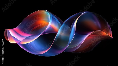 Futuristic Iridescent Abstract Background Design with Glass-like Shapes and Soft Pastel Colors photo