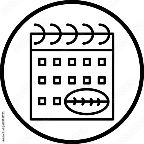 Rugby Match Date Icon Style