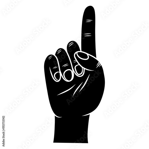 hand with a finger pointing up glyph icon