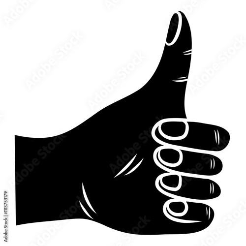 thumbs up fingers hand gesture glyph icon logo