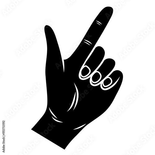 two fingers hand glyph icon logo