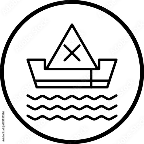 Pirate Ship Icon Style