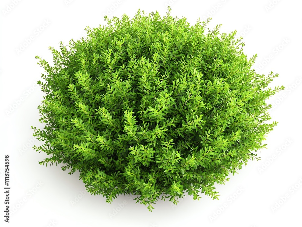 Fototapeta premium Green bush, white isolate background