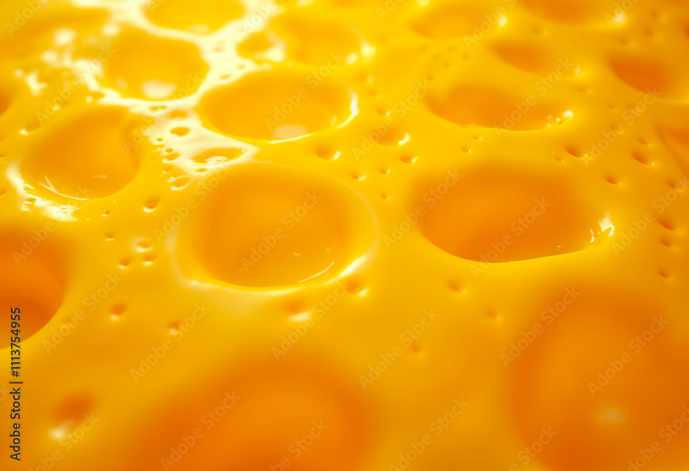Yellow cheese pattern with melted cheese Yellow cheese pattern with melted cheese