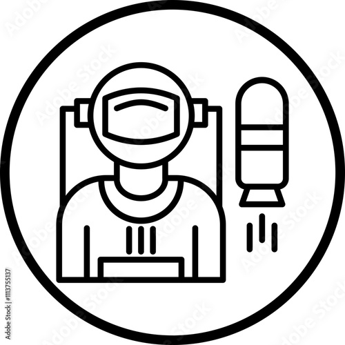 Astronaut Flying Icon Style