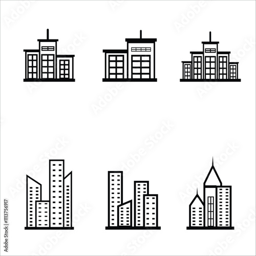 Buildings and Architecture set vector art
