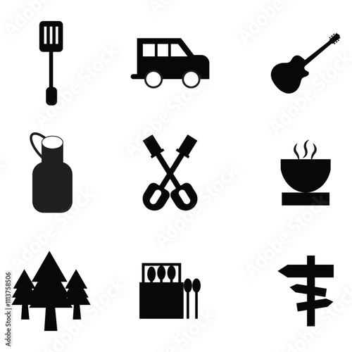 travel adventure vector design icon set
