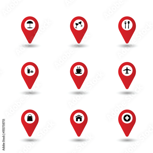 Map Pins and Locations iocn set
