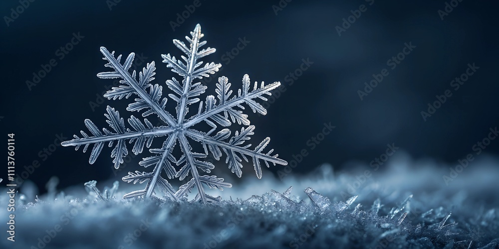 Single Snowflake on Snow Single Snowflake on Snow
