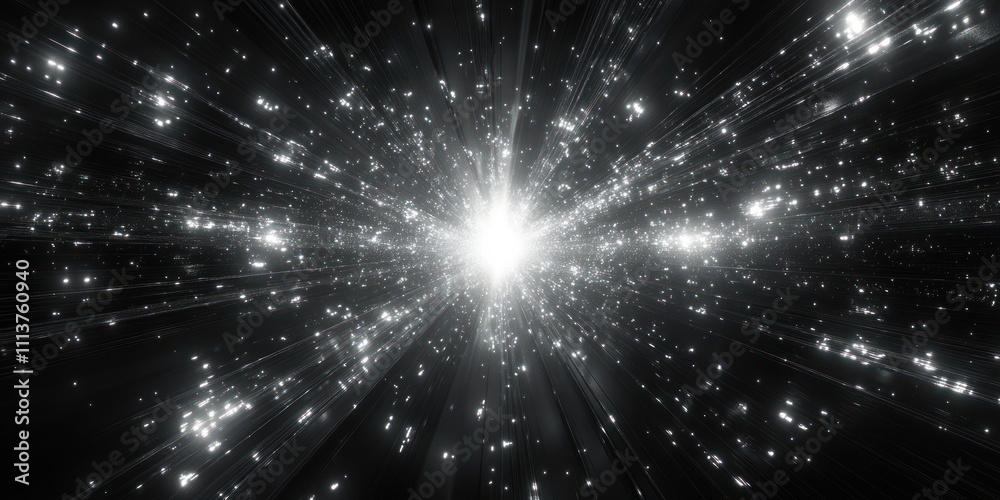 Naklejka premium Futuristic Light Tunnel Dynamic Motion Blur Energy Burst Sci-fi Speed Abstract Digital Art