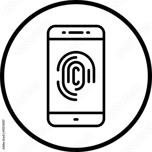 Mobile Lock Biometric Icon Style