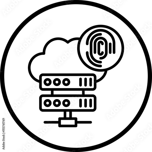 Biometric Cloud Storage Icon Style