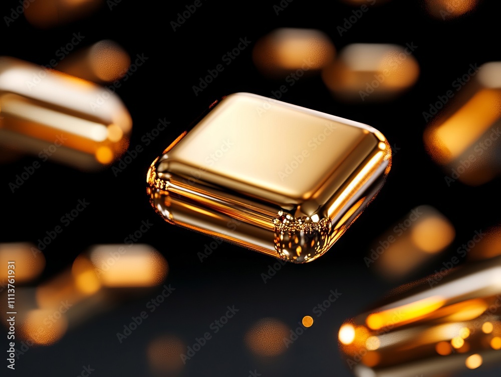 A close up of a gold bar on a black background A close up of a gold bar on a black background
