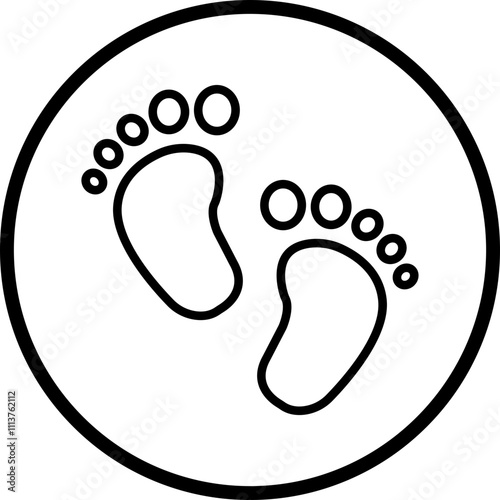 Baby Feet Icon Style