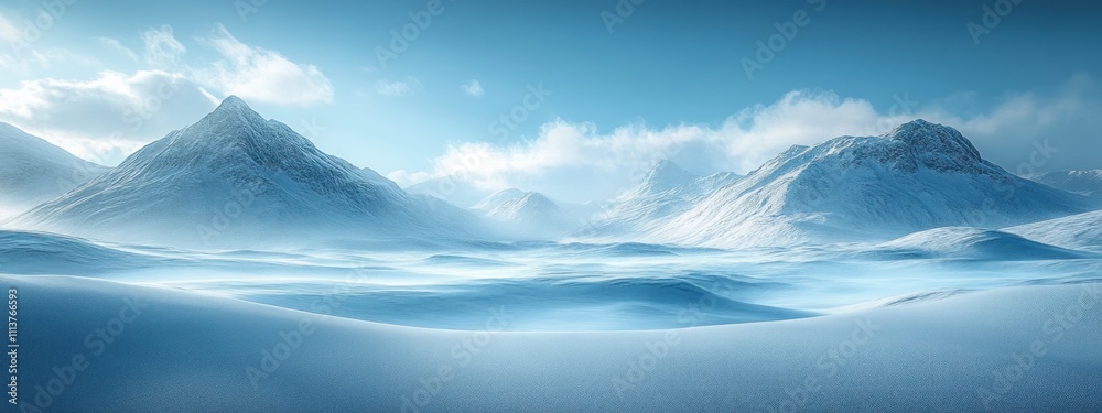 custom made wallpaper toronto digitalWinter Landscape with Serene Snowfall Soft Blue and White Colors Minimalist Hills for Christmas and New Year Greeting Card