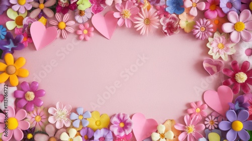 Floral and heartthemed background for romantic text placeholders