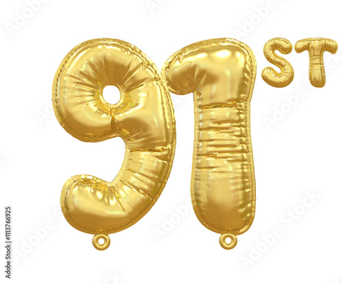 91st Anniversary Gold Balloon photo