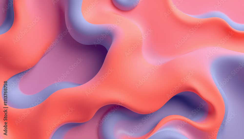 Abstract Coral and Lavender Fluid Wave Design Abstract Coral and Lavender Fluid Wave Design