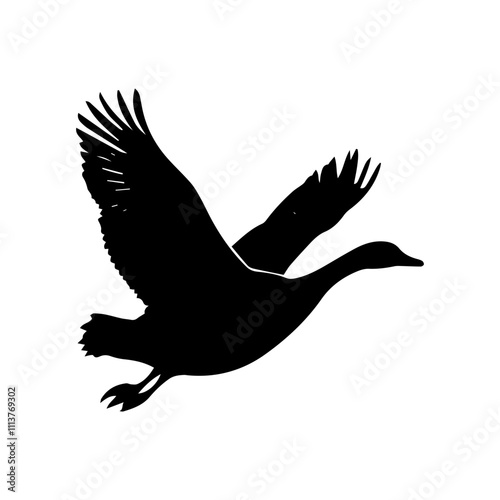silhouette of a geese