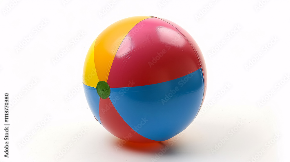 Inflatable PVC Beach Ball: An inflatable PVC beach ball isolated on a white background. Inflatable PVC Beach Ball: An inflatable PVC beach ball isolated on a white background.