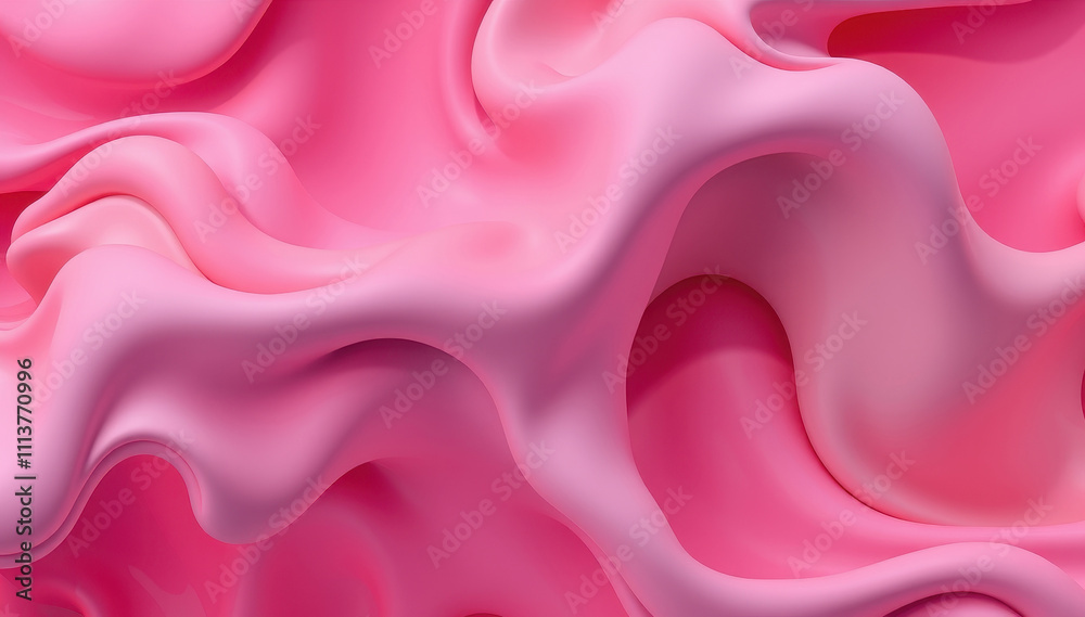 Fototapeta premium Abstract Pink Fluid Waves Swirling Design