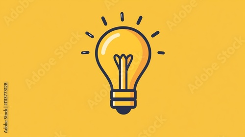 A bright yellow light bulb with a yellow background.