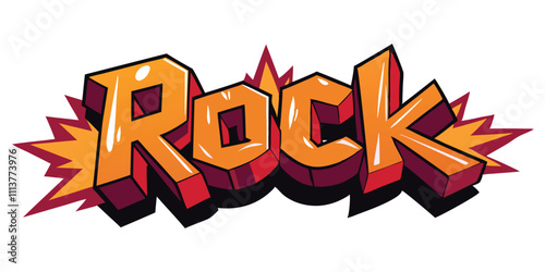 ROCK - A Bold and Energetic Typography Design