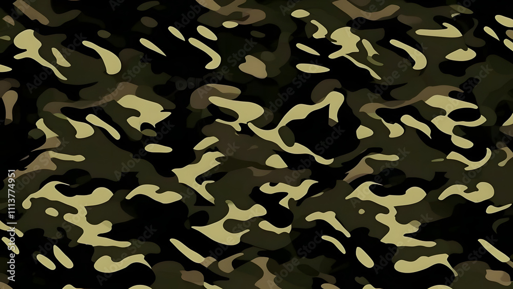Naklejka premium camouflage texture, hunting, army pattern, dark green background, fashionable design for fabric