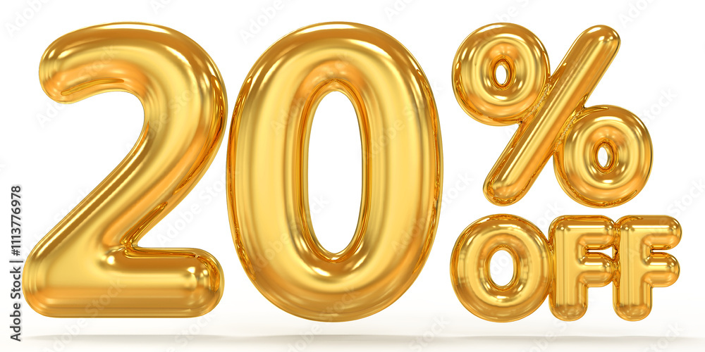 20 percent gold balloon offer in 3d 20 percent gold balloon offer in 3d
