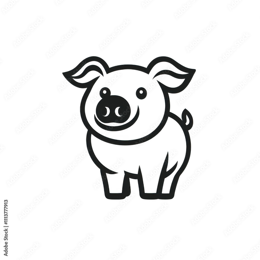 Black icon of Pig icon png Minimalist flat icon, vector logo style sign clipart on a transparent background Black icon of Pig icon png Minimalist flat icon, vector logo style sign clipart on a transparent background