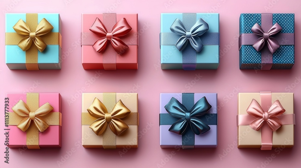 A 3D gift box adorned with vibrant wrapping paper, a bow, and an extra treat. Bonus, award, and birthday surprise elements, cartoon icon set for Christmas, Valentine's Day, and New Year's Day A 3D gift box adorned with vibrant wrapping paper, a bow, and an extra treat. Bonus, award, and birthday surprise elements, cartoon icon set for Christmas, Valentine's Day, and New Year's Day
