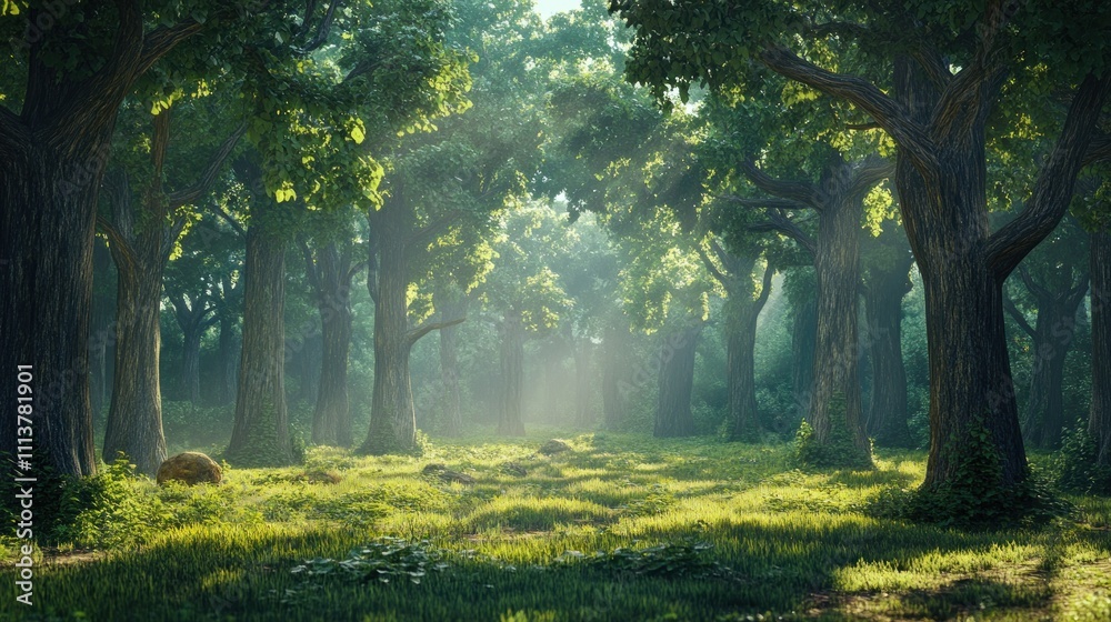 A Majestic Forest with Tall A Majestic Forest with Tall