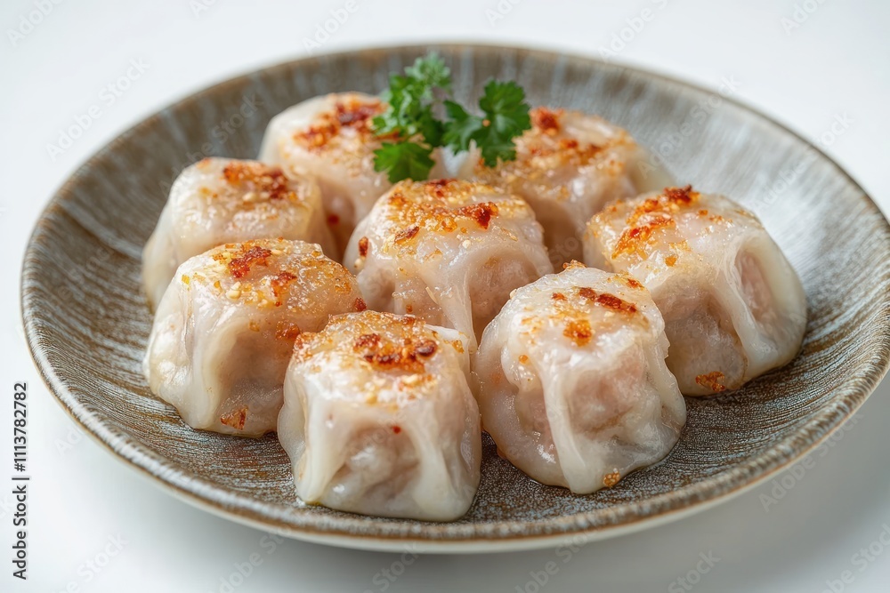 Steamed Dumplings on a Plate Steamed Dumplings on a Plate