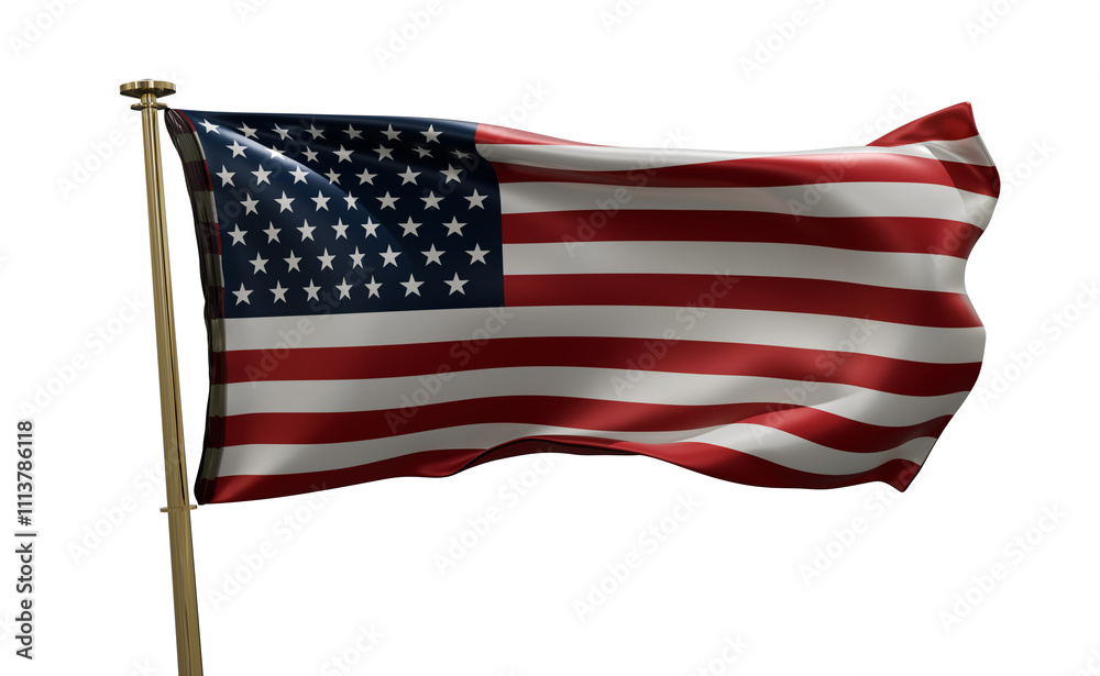 Fototapeta premium Flag of US isolated on white