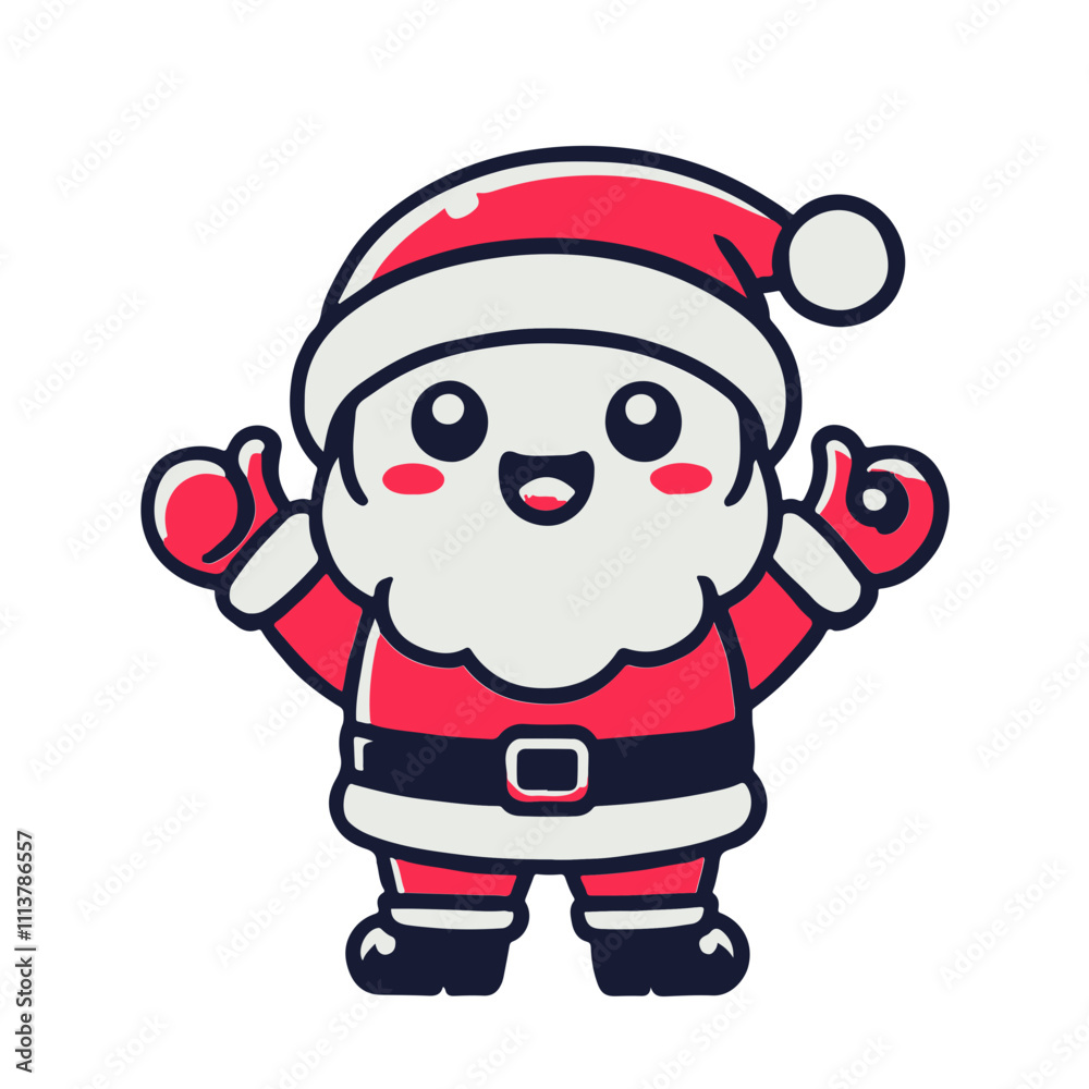 Cute Santa Claus mascot vector cartoon illustration
