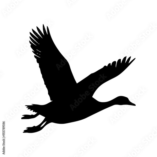 silhouette of a geese