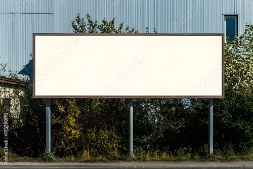 Wallpaper Mural Blank White Billboard Mounted on Metal Poles Torontodigital.ca